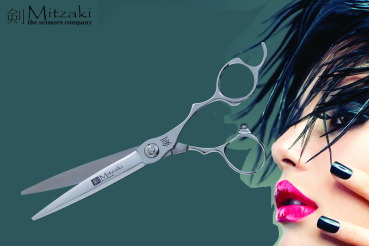 ANGEBOT: Mitzaki-YURI "ERGO"  (in 5.5 oder 6.0 ZOLL) besondere Haarschere für besondere Stylisten, Hohlschliff, ERGO-Vollform,fester Fingerhaken, incl. Etui & Zubehör